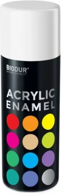 Емаль BIODUR універсальна акрилова 9010 білий МАТ, аероз., 400 мл (12 шт. в уп.)