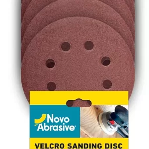Круг шліфувальний NOVOABRASIVE на липучці, 8 отворів Р 80 125 мм (пач. 5шт.)