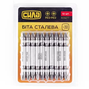 Біта СИЛА 2-х стороння PZ2-PZ2*65мм, пач 10шт SALE
