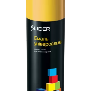 Емаль SLIDER color універсальна 1023 жовтий, аероз. 400 мл (12 шт. в уп.)
