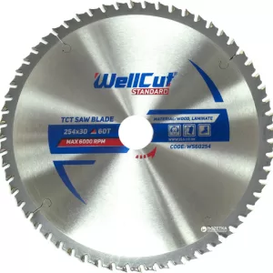 Пильний диск WellCut Standard 254*30*60Т ламінат