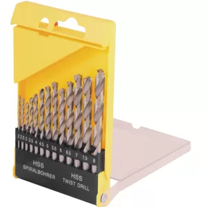 Набір свердл MASTER TOOL для металу, HSS білі  в пластиковій коробці 2-8 мм, крок 0,5 мм 13 шт