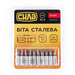 Біта СИЛА SL4*25мм, пач 10шт SALE