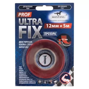 Стрічка двостороння MUSTANG PROF ULTRA FIX прозора 12х5м (1/30шт)
