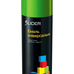 Емаль SLIDER color універсальна 6018 салатний, аероз. 400 мл (12 шт. в уп.)