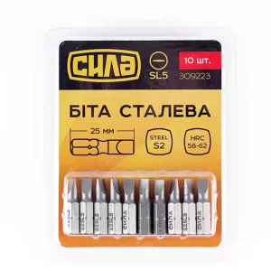Біта СИЛА SL5*25мм, пач 10шт