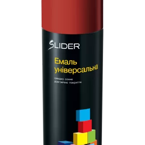 Емаль SLIDER color універсальна 3002 темно-червоний, аероз. 400 мл (12 шт. в уп.)
