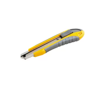 Ніж MASTER TOOL TPR покриття з сегментованим лезом, кнопковий фіксатор + 3 леза 18 мм