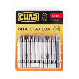 Біта СИЛА SL6*50мм, пач 10шт