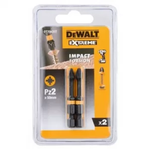 Біта DeWALT, IMPACT TORSION EXTREME, ударна, Pozidriv,Pz2, L=57 мм, 2 шт