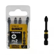 Біта DeWALT ударна, IMPACT TORSION  EXTREME, Philips, Ph2, L=50 мм, 5 шт