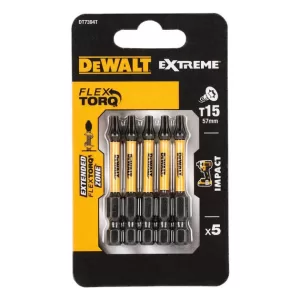 Біта DeWALT ударна, IMPACT TORSION, Torx, T15 L=57мм, 5шт, блістер