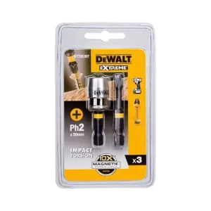 Біта DeWALT ударна, IMPACT TORSION, Phillips, Ph2, L=57 мм, 2 шт + магнітний тримач шурупів
