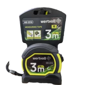 Рулетка WERTVOLL з магнітами, фіксатор полотна, покриття TPR, нейлонове покриття 3 м*16 мм