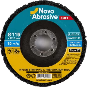 Круг шліфувальний нейлоновий NOVOABRASIVE на основі, для КШМ, чорний, м'який d-115мм