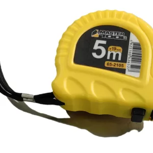 Рулетка MASTER TOOL 5м*19мм фіксатор полотна, кнопка STOP, протиковзний гачок