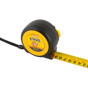 Рулетка MASTER TOOL з магнітами, автом. фіксатор покриття TPR храповий механізм 7,5м*25мм (уп-6шт.)